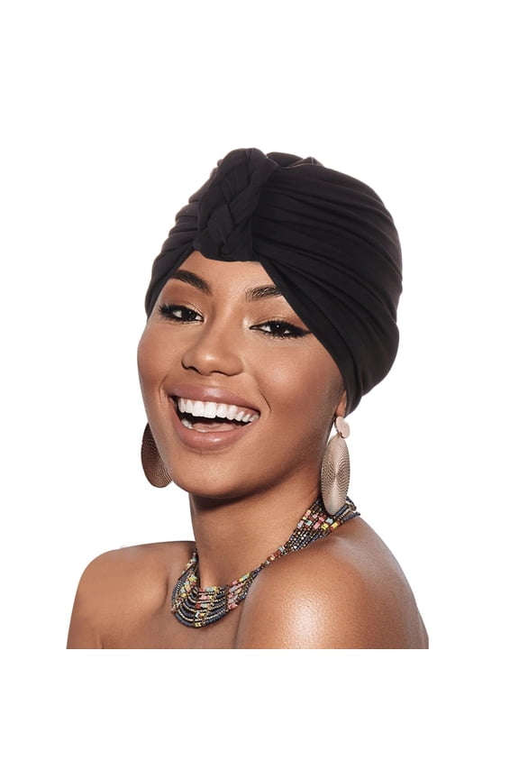 Women Cancer Head Hat Cap Ethnic Bohemian Floral Hair Cover Wrap Turban Headwear Turban Cap Polyester Lady Headscarf Headscarf Black Woman Turban Style Headband