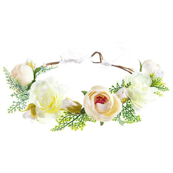 WCJM Women Flower Hair Garland Crown Headband Floral Wreath Hairband Cloth Lady Headscarf Red Headscarf Turban Style Headband