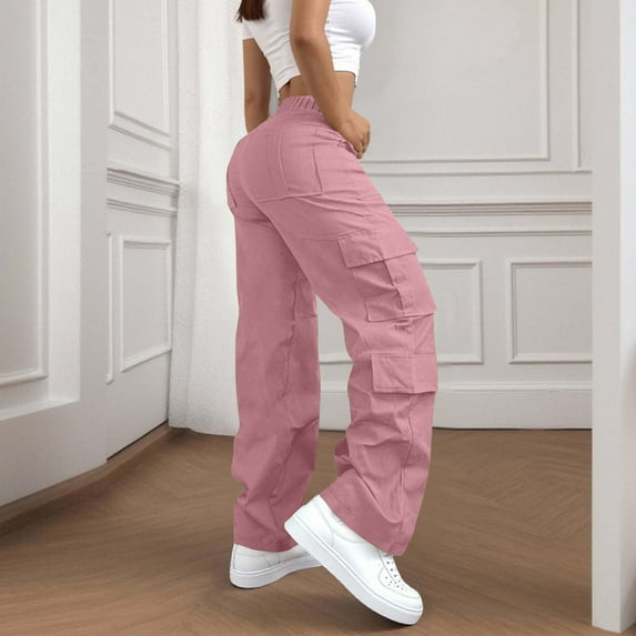 YLHFASHION Women High Waisted Wide Leg Cargo Pants Baggy Stretchy Casual Trousers Streetwear Fashion Trendy Travel Outfitscargo Pants For Women Baggy Cool Silk Cotton Women Casual Pants (Xl)