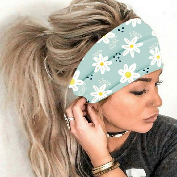 WCJM Women Print Headband Elastic Head Wrap Hair Band Bandana Headband Polyester Lady Headscarf Headscarf Woman Silk Headband for Curly Hair
