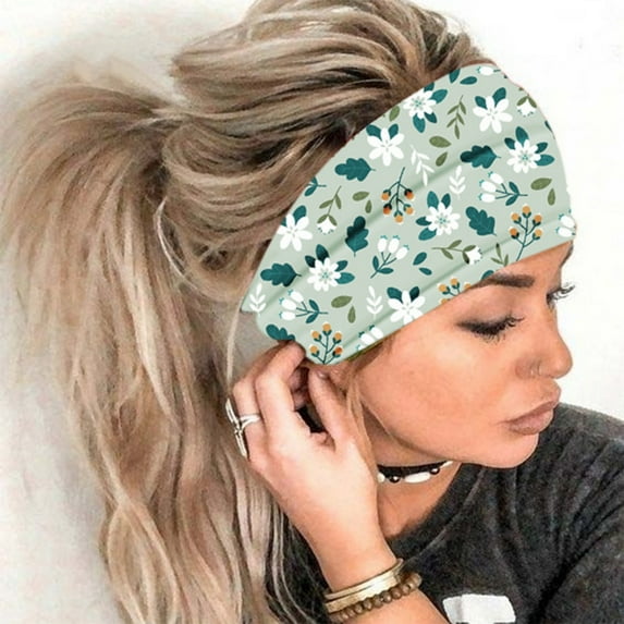 WCJM Women Print Headband Elastic Head Wrap Hair Band Bandana Headband Polyester Lady Headscarf Tassel Headscarf Headband for Thin Hair