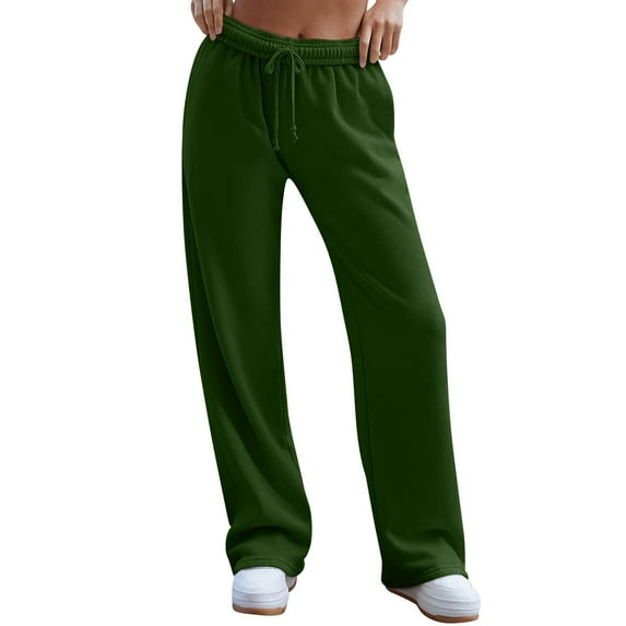 acuever Women's Wide Leg Inside Drawstring Loose Sweatpants with Casual Loose Fit Fashion Green Women's Casual Pants Women Pants Casual with Pockets