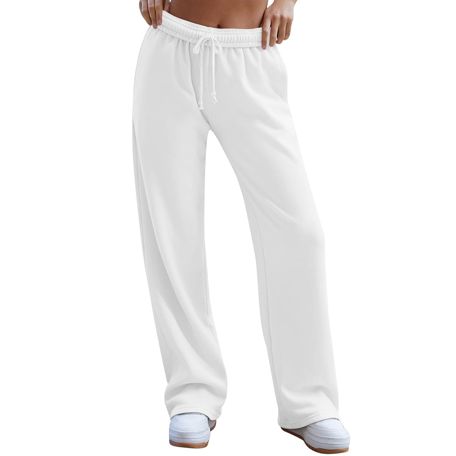YLHFASHION Women's Wide Leg Inside Drawstring Loose Sweatpants With ...