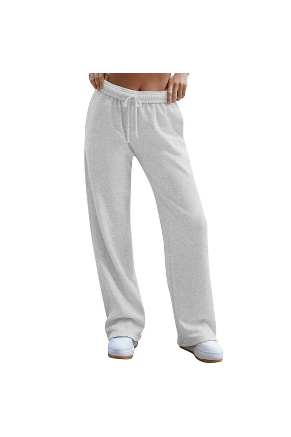 Women's Wide Leg Inside Drawstring Loose Sweatpants With Casual Loose Fit Fashion Grey Women's Casual Pants Women Casual Pants for Fall