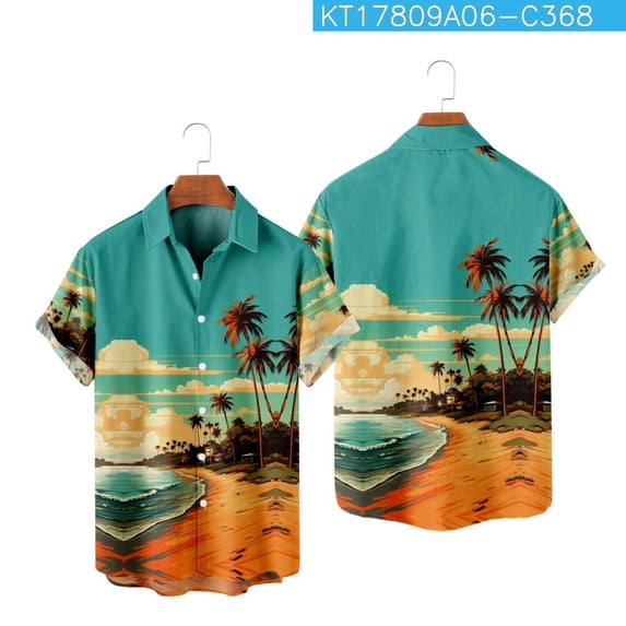 YLLMHH Dragon Printed Shirts Men Beach Party Blouse Men's Clothing Street Harajuku Oversized Shirts