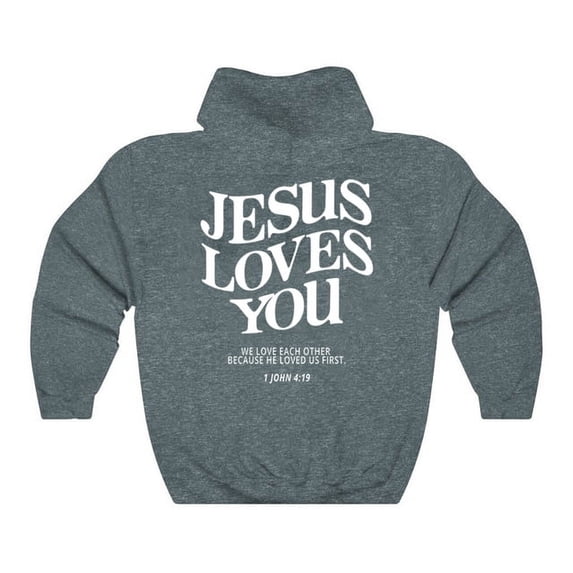 YLLMHH Jesus Loves You Hoodie Christian Hooded Jesus Pullover Bible Verse Aesthetic Clothing S-3XL