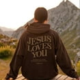 thumbnail image 1 of YLLMHH Jesus Loves You Hoodie Christian Hooded Jesus Pullover Bible Verse Aesthetic Clothing S-3XL, 1 of 5