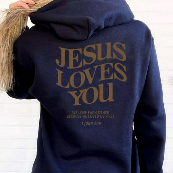 YLLMHH Jesus Loves You Hoodie Christian Hooded Jesus Pullover Bible Verse Aesthetic Clothing S-3XL