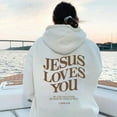 thumbnail image 1 of YLLMHH Jesus Loves You Hoodie Christian Hooded Jesus Pullover Bible Verse Aesthetic Clothing S-3XL, 1 of 5