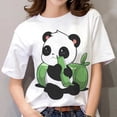 thumbnail image 1 of YLLMHH New Kawaii Women's T-shirts 3D Panda Print Short Sleeve Top Summer Tee Streetwear S-3XL, 1 of 5