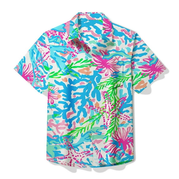 YLLMHH Shirt Oversized Shirt For Men/Women Unisex Coral Pattern Beach Shirts