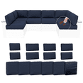 thumbnail image 1 of YLLN 14-Piece Outdoor Sectional Cushions, 4" Thick Patio Replacement Set, Waterproof with Zipper, Washable Seat Cushion for 6-Seat Wicker Rattan Conversation Sets, Navy Blue, 1 of 7