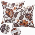 thumbnail image 1 of YLLN 18x18 in Outdoor Throw Pillows Set of 2, Waterproof & Fade-Resistant, Decorative Cushion With hidden zipper, for Patio Furniture (Red Flower), 1 of 7