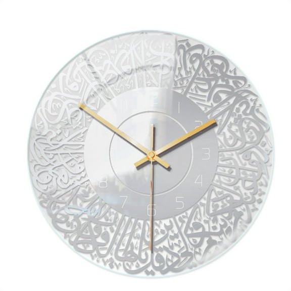 YLLSF 12Inch Acrylic Round Wall Clock Silent Non-Ticking Decorative for Home Office Silver