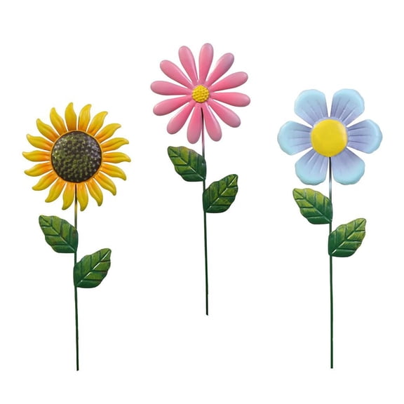 YLLSF 3Pcs Large 48cm Sunflower Garden Stake Ornament Outdoor Decoration Sculpture