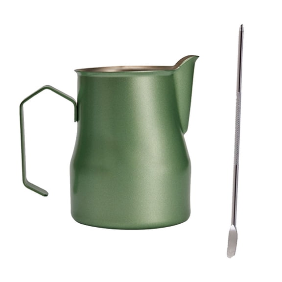 YLLSF Coffee Milk Frothing Pitcher 450ml Espresso Steaming Pitcher Stainless Steel green