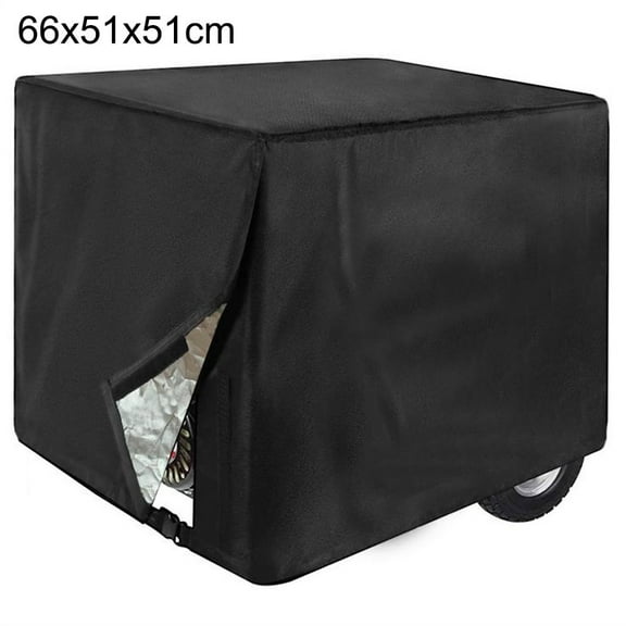 YLLSF Heavy Duty Generator Cover with 420D Oxford Fabric for Weather Defense, BLACK 66*51*51CM