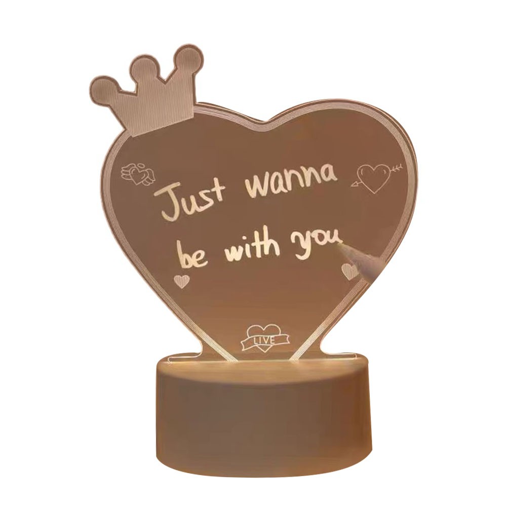 YLLSF Night Light love Acrylic Dry Erase Board Lamp Lighted for Doodle