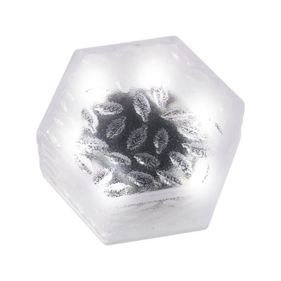 YLLSF Solar Garden Lamp Hexagonal Ice Brick Garden Imitation Glass Floor Tile Lamp