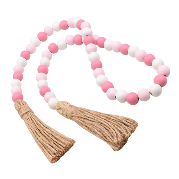 YLLSF Valentine's Day Hemp Rope Tassel Beads Candy Colored Wooden Beads DIY Pendant