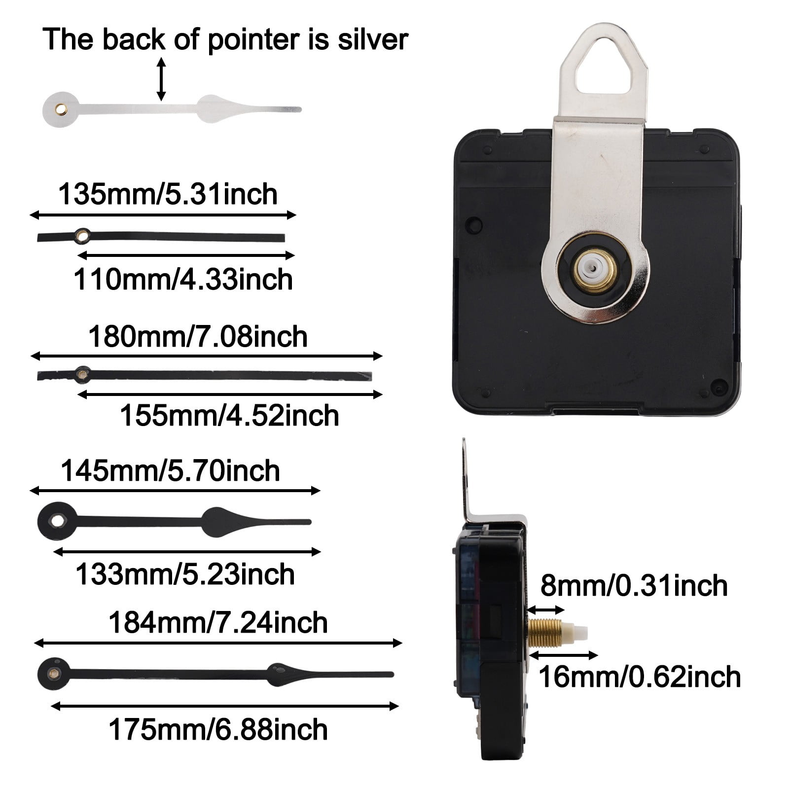 YLLSF Wall Clock Movement Mechanism Kit Battery Operated DIY Repair