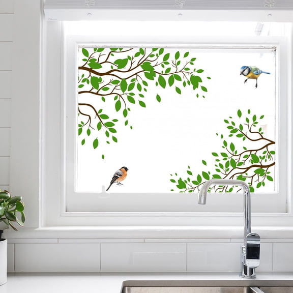 YLLSF for Simple small fresh green for leaf bird static wall sticker home decoration