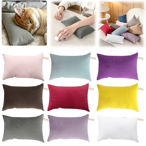 YLOHUIL 2 Pack Small Soft Travel Pillows, Microfiber Neck Support Pillow for Car and Airplane, Machine Washable Mini Pillow for Camping and Home Use, 11 x 7 Inch