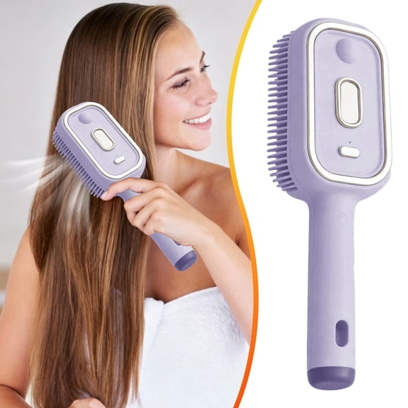 YLOHUIL Electric Scalp Massager Brush, Cordless Hair Growth Comb with Red Light Therapy, Mist Spray Detangling for Scalp Care, Purple