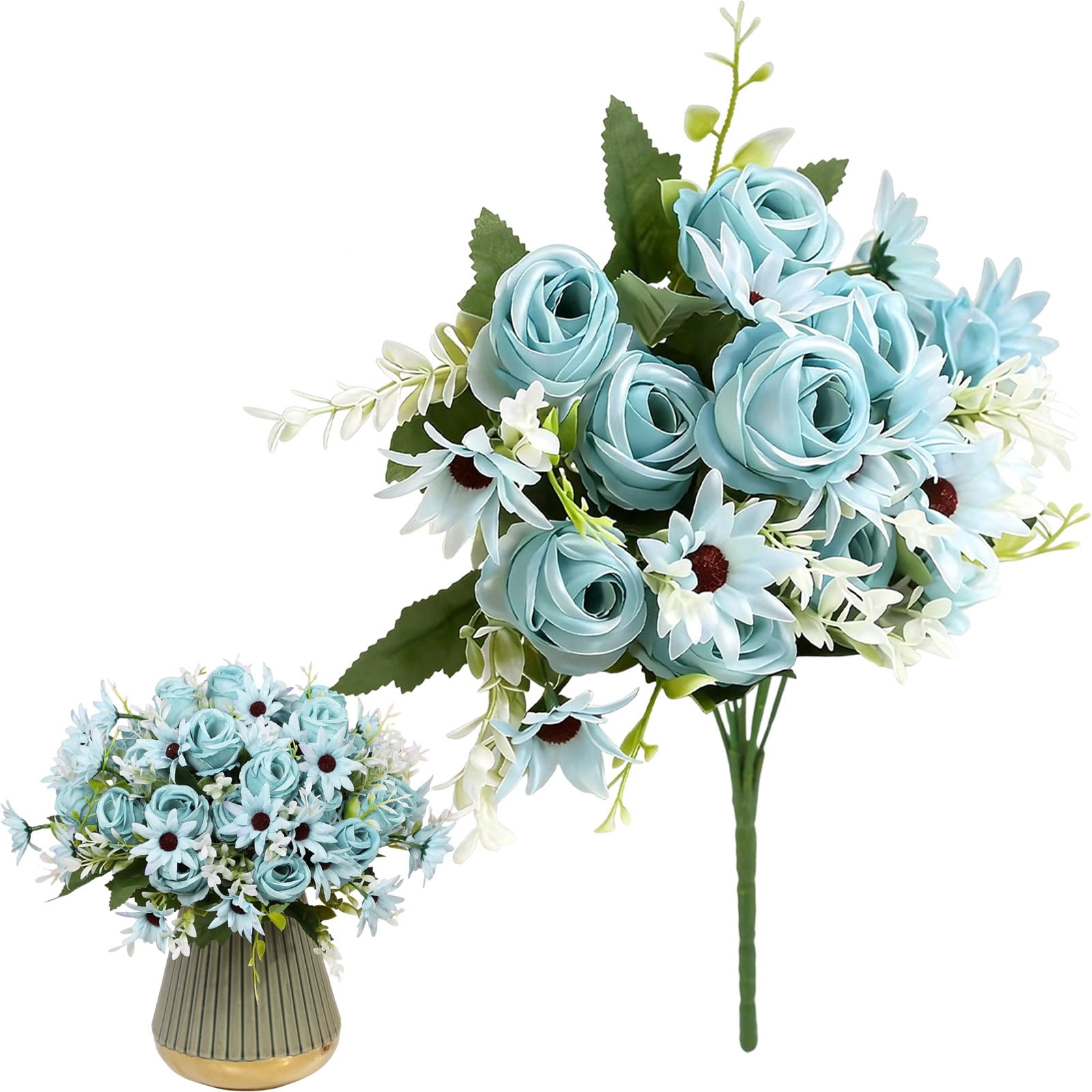 Realastic Roses YLOHUIL Faux Roses, Realistic Flowers and Artificial Roses with Stems ...