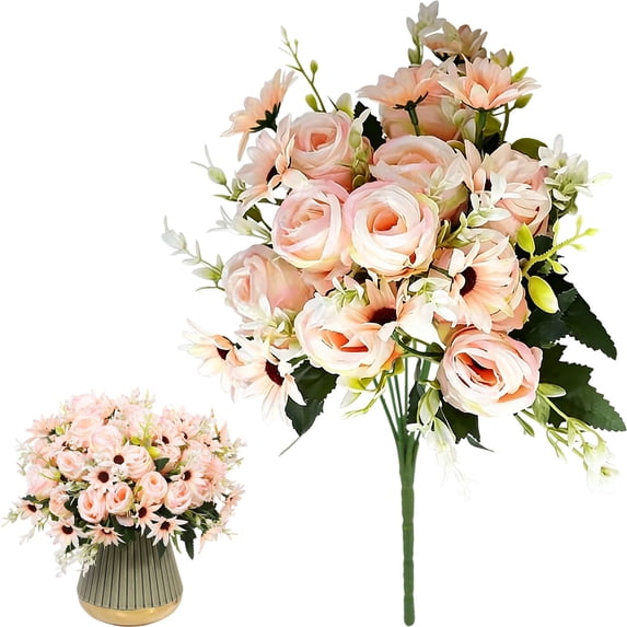 Realastic Roses YLOHUIL Faux Roses, Realistic Flowers and Artificial Roses with Stems ...