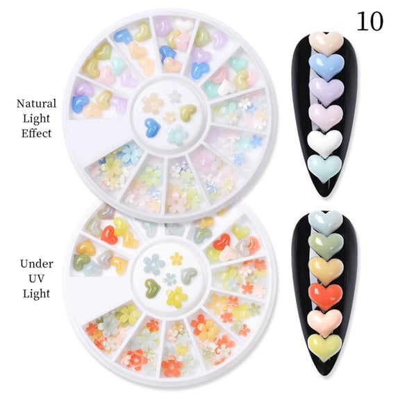 YLOHUIL Nail Gems Set, 12 Grid Rhinestones Kit for Nail Art and Craft, Shiny Nail Accessories for DIY Manicure and Beauty Projects