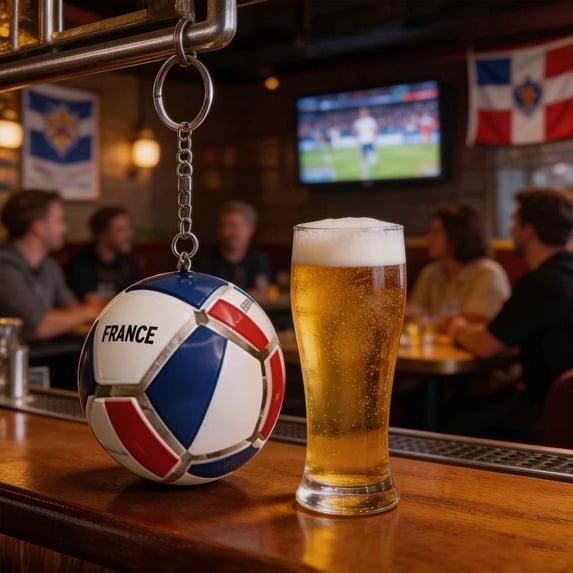YLOMAY Father's Day Gift Soccer Ball Keychain Stress Relief Toy with 5 Flag Styles Soft Mini Football Keychain for Keys Backpack Sports Fan Gift Party Favor Gift for Dad
