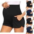 thumbnail image 1 of YLOMAY Maternity Workout Shorts with Pockets, Over Belly Pregnancy Athletic Shorts , Elastic Waist Slim Pregnancy Biker Shorts Running Shorts Black L, 1 of 6