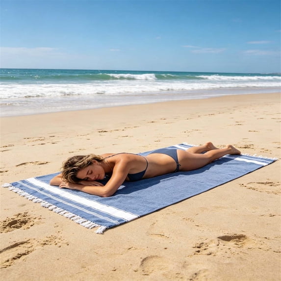 YLOMAY Modern Flat Weave Beach Towel 2026 Sand Free Quick Dry Lightweight for Pool Travel Vacation 90x180cm