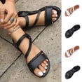 thumbnail image 1 of YLOMAY Woman's Sandals Flat Dressy Sandals Summer Comfortable Strappy Sandals Open Toe Casual Beach Sandals Walking Shoes Black 5.5, 1 of 7