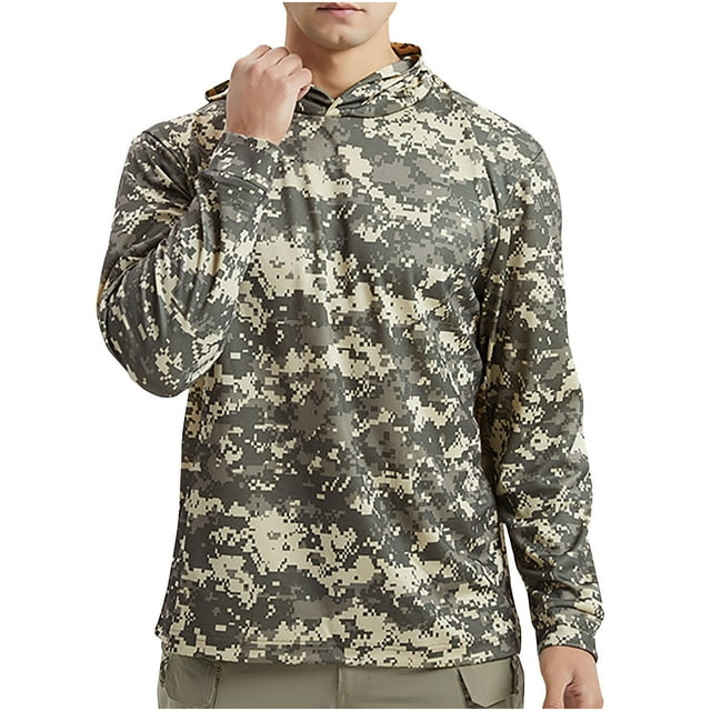 YLSDL 50 off! Men's Outdoor QuickDrying Hoodie Long Sleeve TShirt