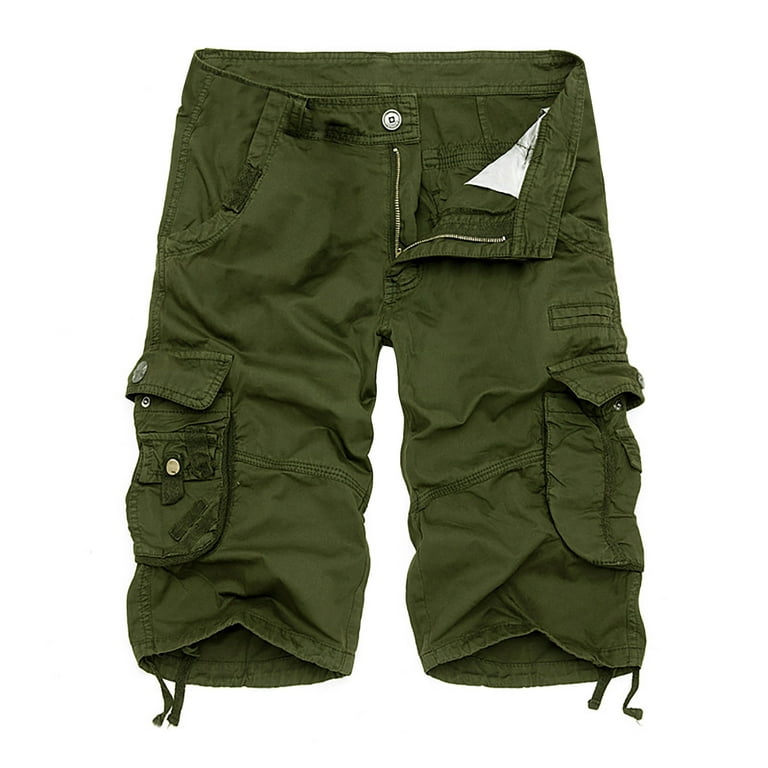 YLSDL Deals Cargo Shorts for Men With Pockets Men Hiking Fishing Cargo  Shorts Lightweight Quick Dry Outdoor Travel Shorts for Men Fishing Camping  Knee