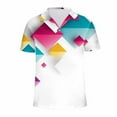 thumbnail image 1 of YLSDL Man’s Fashion Polo Shirts Short Sleeves Collared T Shirt Color Block Sports Golf Polos Turndown Collar Sport Athletic Top White 8, 1 of 3