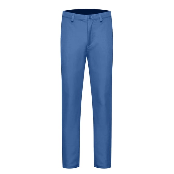 YLSDL Men's Business Dress Pants Flat Front Straight Leg Wrinkle Free Stretch Fabric Zip Fly with Button Multiple Pockets Blue L