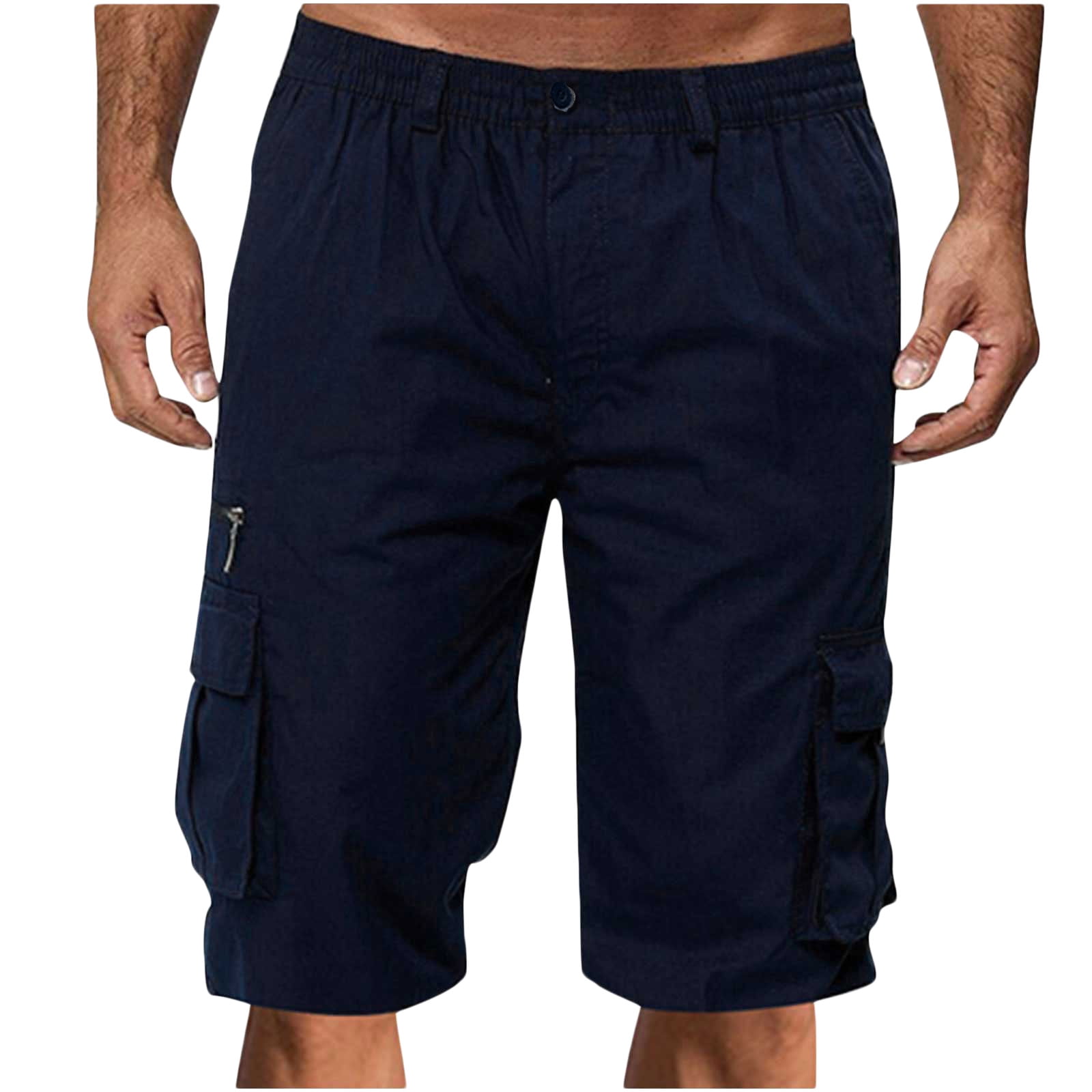 YLSDL Men's Cargo Shorts Relaxed Fit Multi-Pocket Outdoor Workwear ...