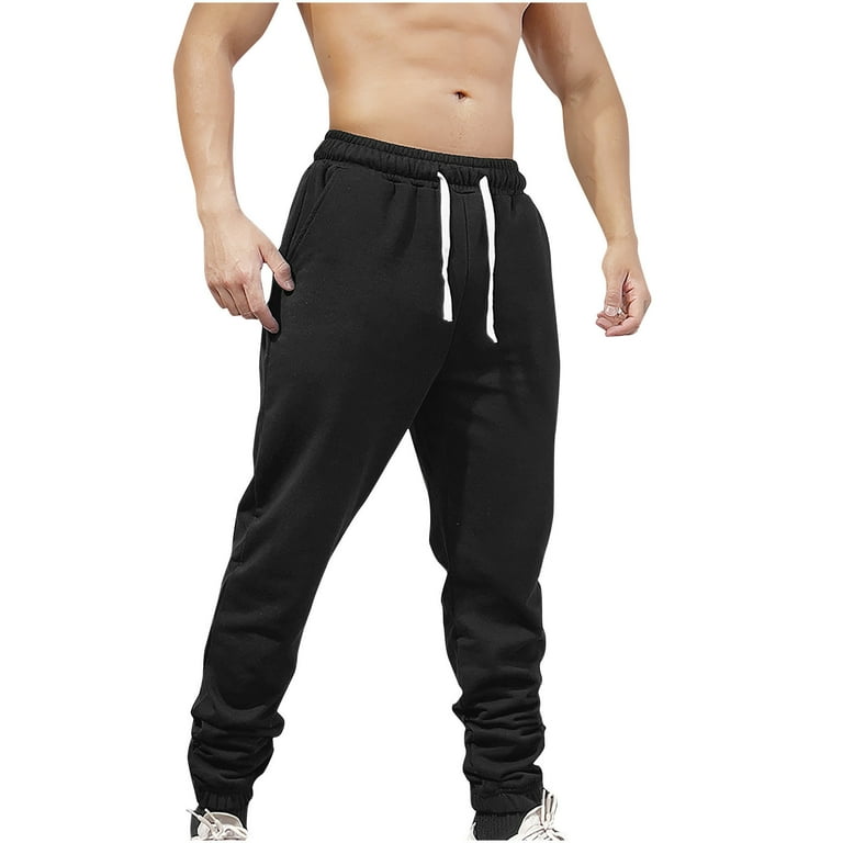 Men's sweatpants with pockets and elastic ankles clearance