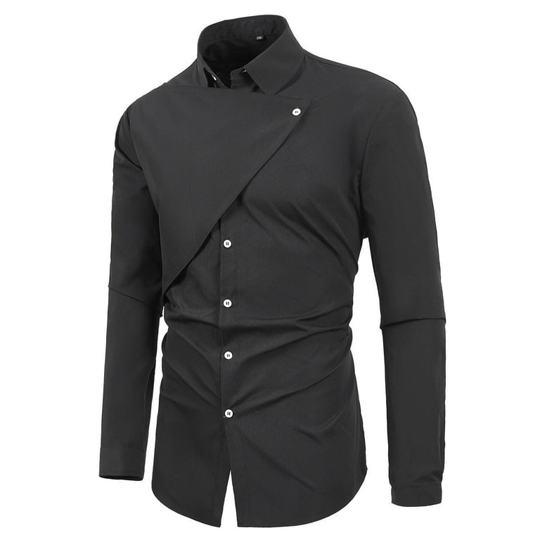 Casual Turn-Down Collar Striped Ruffles Irregular Streetwear Shirt Casual Turn-Down Collar Striped Ruffles Irregular Streetwear Shirt