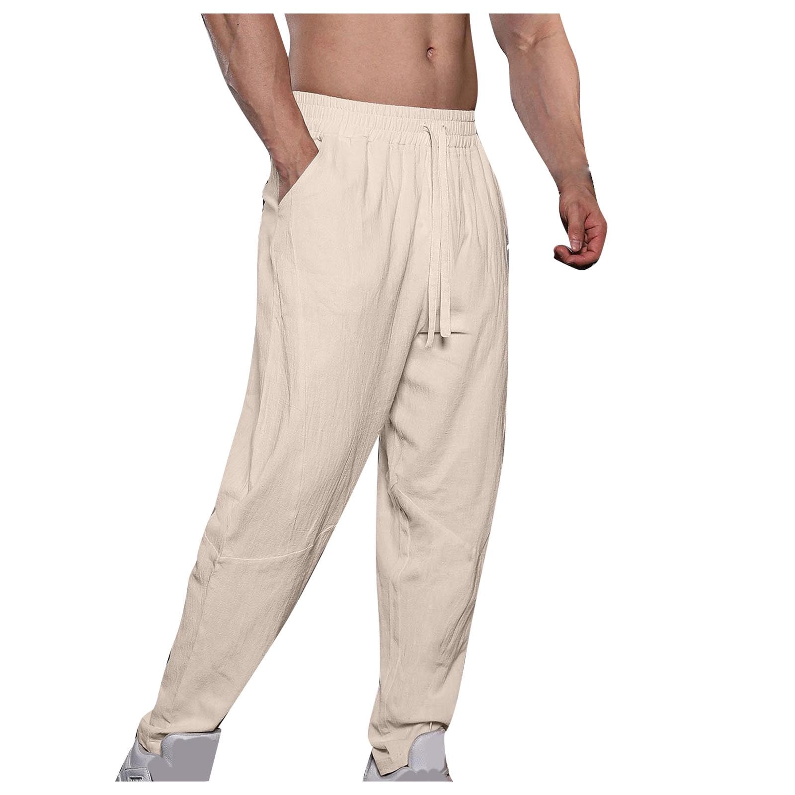 Linen cotton joggers sale