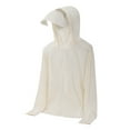 thumbnail image 1 of YLSDY Men's Outdoor Sports UV Protection Cooling Hoodie Sun Protection Jacket with Face Cover Brim Breathable Quick Dry Long Sleeve Thin Coat Summer Fishing Hiking Travel Clothes Beige XXXL, 1 of 4