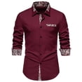 thumbnail image 1 of YLSDL Men's Paisley Print Button Down Shirts Long Sleeve Slim Fit Dress Shirts Business Work Office Party Tops Wine XL, 1 of 9