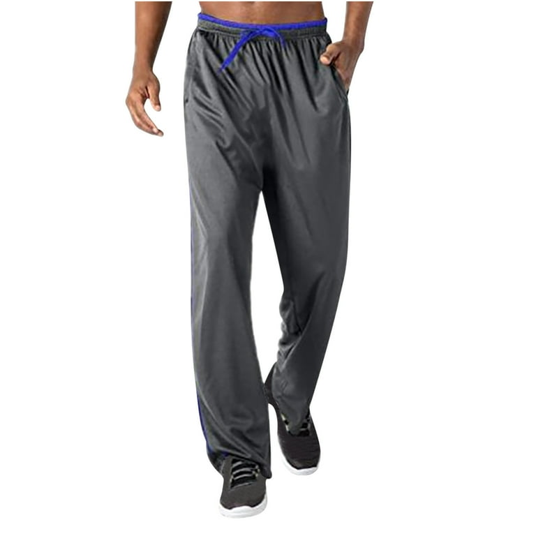 YLSDL Men s Regular Fit Straight Leg Drawstring Sweatpants Training Activewear Joggers Solid Color Sports Pants with Pockets Workout Athletic Pants for Running Gym Hiking Gray L Walmart
