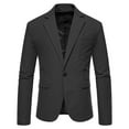 thumbnail image 1 of YLSDL Men's Slim Fit Blazer One Button Suit Jacket Business Wedding Party Tuxedo Work Office Wedding Party Prom Tuxedo Black S, 1 of 9