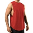thumbnail image 1 of YLSDY Men's Solid Tank Tops Summer Beach Casual Scoop Neck T-shirts Slim Fit Workout Running Hiking Breathable Shirts Wine XL, 1 of 4