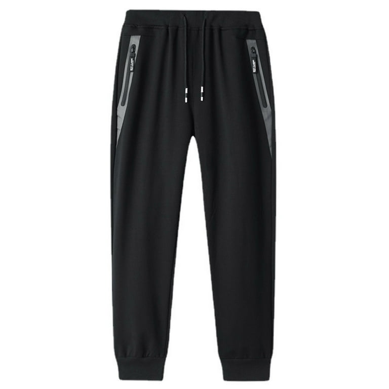 YLSDY Men s Tapered Ankle Cuffed Sweatpants Solid Color Drawstring Joggers Multi Pocket Jogger Pants with Zipper Pockets Athletic Gym Sports Pants
