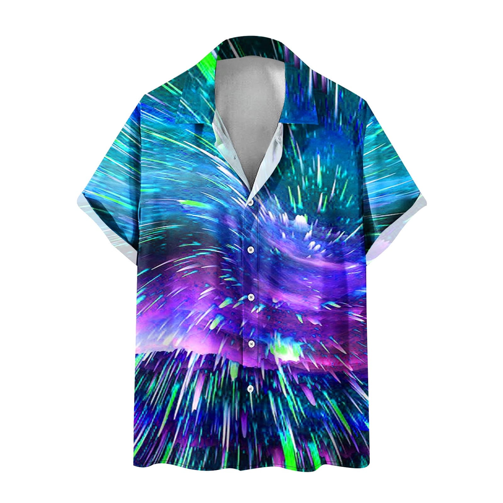 YLSDL Men's Tie Dye Hawaii T Shirts Casual Short Sleeve Turndown Collar  Workout Tees Button Down Casual Loose Fit Lapel Vacation Beach Shirt Sky  Blue 10 - Walmart.com